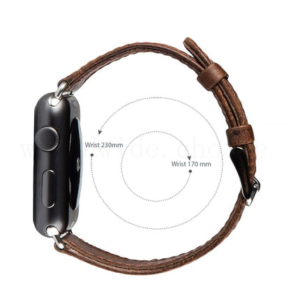 For Apple Watch 5 & 4 44mm / 3 & 2 & 1 42mm Square Tail Retro Crazy Horse Texture Leather Replacement Strap Watchband(Light Brown)-garmade.com