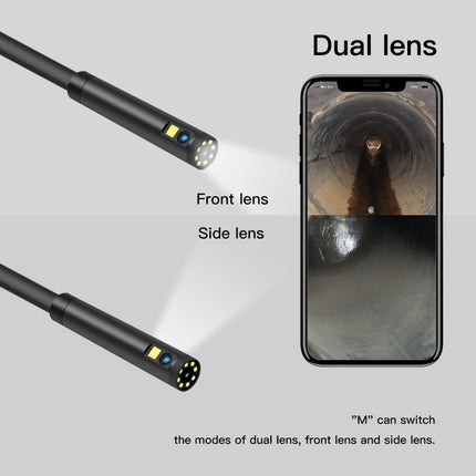 F280 1080P IP68 Waterproof Dual Camera WiFi Digital Endoscope, Length:1m Snake Tube(Black)-garmade.com