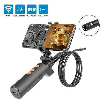 F280 1080P IP68 Waterproof Dual Camera WiFi Digital Endoscope, Length:3m Snake Tube(Black)-garmade.com