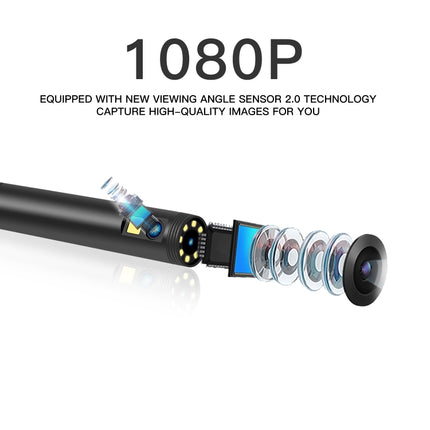 F280 1080P IP68 Waterproof Dual Camera WiFi Digital Endoscope, Length:5m Snake Tube(Black)-garmade.com