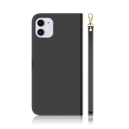 For iPhone 12 mini Imitated Mirror Surface Horizontal Flip Leather Case with Holder & Card Slots & Wallet & Lanyard(Black)-garmade.com