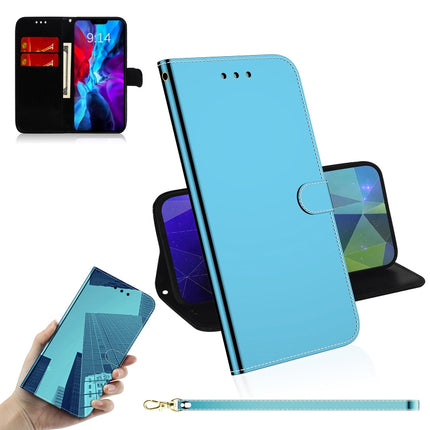 For iPhone 12 mini Imitated Mirror Surface Horizontal Flip Leather Case with Holder & Card Slots & Wallet & Lanyard(Blue)-garmade.com