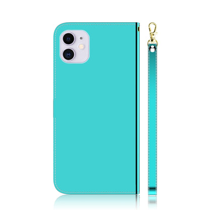 For iPhone 12 mini Imitated Mirror Surface Horizontal Flip Leather Case with Holder & Card Slots & Wallet & Lanyard(Mint Green)-garmade.com