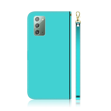 For Samsung Galaxy Note20 Imitated Mirror Surface Horizontal Flip Leather Case with Holder & Card Slots & Wallet & Lanyard(Mint Green)-garmade.com