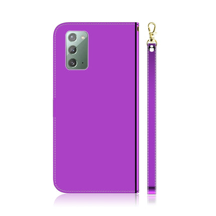 For Samsung Galaxy Note20 Imitated Mirror Surface Horizontal Flip Leather Case with Holder & Card Slots & Wallet & Lanyard(Purple)-garmade.com
