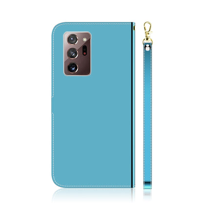 For Samsung Galaxy Note20 Ultra Imitated Mirror Surface Horizontal Flip Leather Case with Holder & Card Slots & Wallet & Lanyard(Blue)-garmade.com