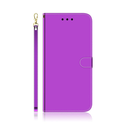 For Samsung Galaxy Note20 Ultra Imitated Mirror Surface Horizontal Flip Leather Case with Holder & Card Slots & Wallet & Lanyard(Purple)-garmade.com