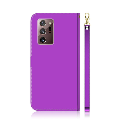 For Samsung Galaxy Note20 Ultra Imitated Mirror Surface Horizontal Flip Leather Case with Holder & Card Slots & Wallet & Lanyard(Purple)-garmade.com