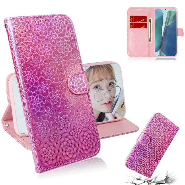 For Samsung Galaxy Note20 Solid Color Colorful Magnetic Buckle Horizontal Flip PU Leather Case with Holder & Card Slots & Wallet & Lanyard(Pink)-garmade.com