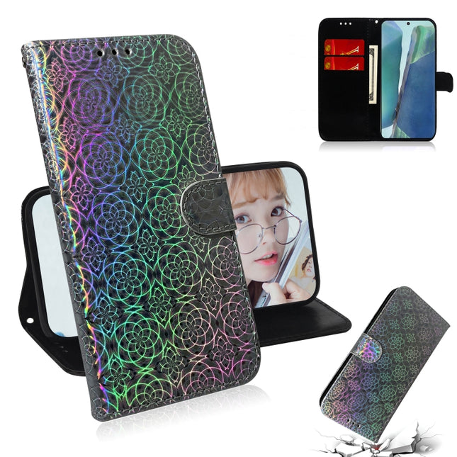 For Samsung Galaxy Note20 Solid Color Colorful Magnetic Buckle Horizontal Flip PU Leather Case with Holder & Card Slots & Wallet & Lanyard(Silver)-garmade.com