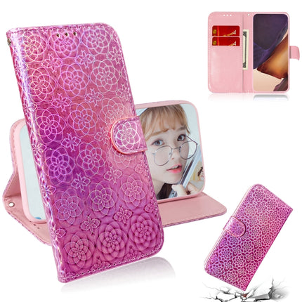 For Samsung Galaxy Note20 Ultra Solid Color Colorful Magnetic Buckle Horizontal Flip PU Leather Case with Holder & Card Slots & Wallet & Lanyard(Pink)-garmade.com