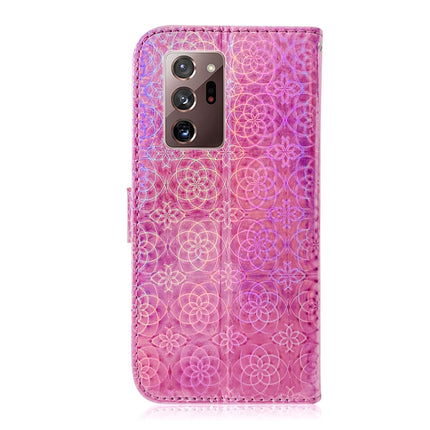 For Samsung Galaxy Note20 Ultra Solid Color Colorful Magnetic Buckle Horizontal Flip PU Leather Case with Holder & Card Slots & Wallet & Lanyard(Pink)-garmade.com