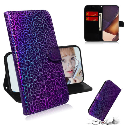 For Samsung Galaxy Note20 Ultra Solid Color Colorful Magnetic Buckle Horizontal Flip PU Leather Case with Holder & Card Slots & Wallet & Lanyard(Purple)-garmade.com