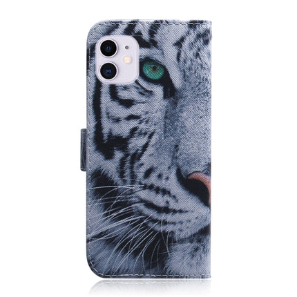 For iPhone 12 / 12 Pro Coloured Drawing Horizontal Flip Leather Case, with Holder & Card Slots & Wallet(Tiger)-garmade.com