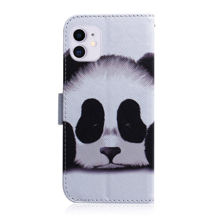 For iPhone 12 / 12 Pro Coloured Drawing Horizontal Flip Leather Case, with Holder & Card Slots & Wallet(Panda)-garmade.com