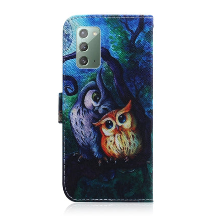 For Samsung Galaxy Note 20 Coloured Drawing Horizontal Flip Leather Case, with Holder & Card Slots & Wallet(Oil Painting Owl)-garmade.com