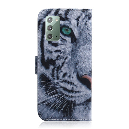 For Samsung Galaxy Note 20 Coloured Drawing Horizontal Flip Leather Case, with Holder & Card Slots & Wallet(Tiger)-garmade.com