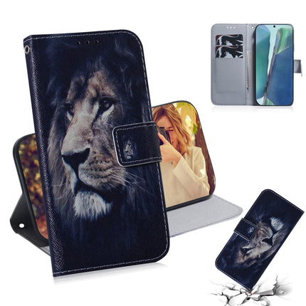 For Samsung Galaxy Note 20 Coloured Drawing Horizontal Flip Leather Case, with Holder & Card Slots & Wallet(Lion)-garmade.com