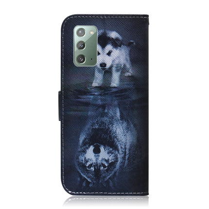 For Samsung Galaxy Note 20 Coloured Drawing Horizontal Flip Leather Case, with Holder & Card Slots & Wallet(Wolf and Dog)-garmade.com