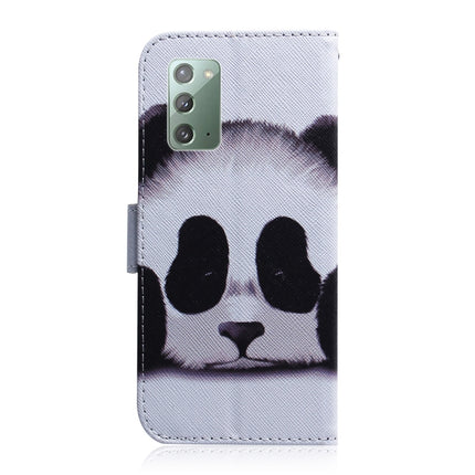 For Samsung Galaxy Note 20 Coloured Drawing Horizontal Flip Leather Case, with Holder & Card Slots & Wallet(Panda)-garmade.com