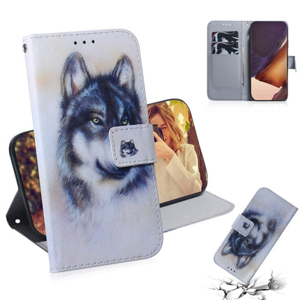 For Samsung Galaxy Note 20 Ultra Coloured Drawing Horizontal Flip Leather Case, with Holder & Card Slots & Wallet(White Wolf)-garmade.com