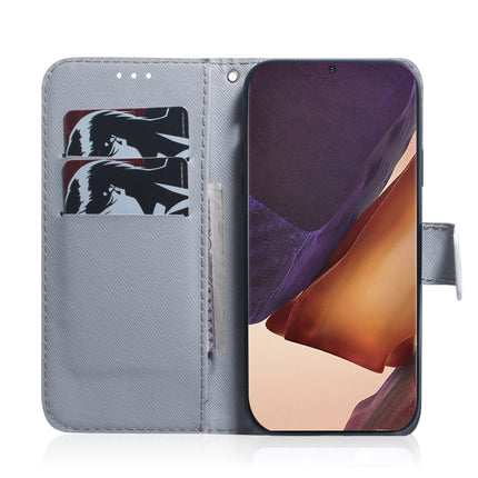 For Samsung Galaxy Note 20 Ultra Coloured Drawing Horizontal Flip Leather Case, with Holder & Card Slots & Wallet(White Wolf)-garmade.com