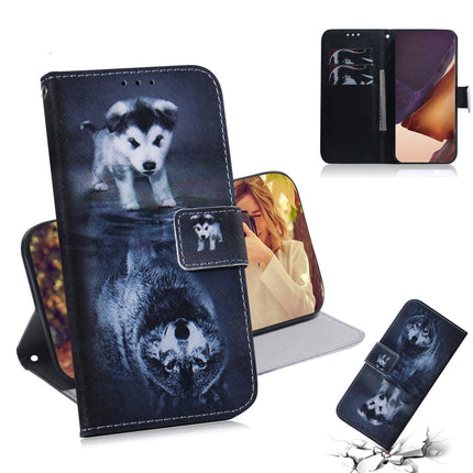 For Samsung Galaxy Note 20 Ultra Coloured Drawing Horizontal Flip Leather Case, with Holder & Card Slots & Wallet(Wolf and Dog)-garmade.com