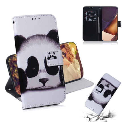 For Samsung Galaxy Note 20 Ultra Coloured Drawing Horizontal Flip Leather Case, with Holder & Card Slots & Wallet(Panda)-garmade.com