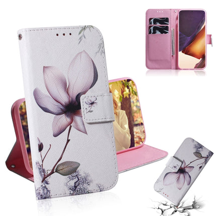 For Samsung Galaxy Note 20 Ultra Coloured Drawing Horizontal Flip Leather Case, with Holder & Card Slots & Wallet(Magnolia Flower)-garmade.com