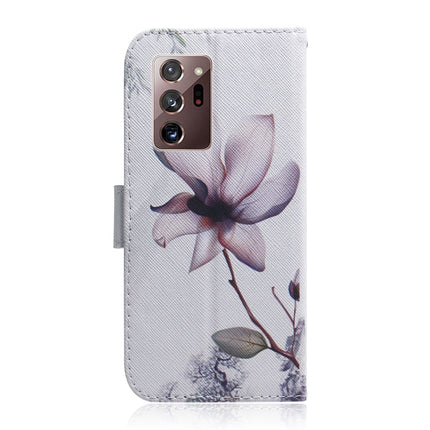 For Samsung Galaxy Note 20 Ultra Coloured Drawing Horizontal Flip Leather Case, with Holder & Card Slots & Wallet(Magnolia Flower)-garmade.com