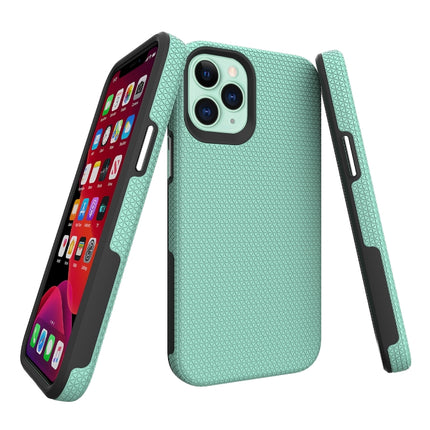 For iPhone 12 mini Triangle Armor Texture TPU + PC Case(Mint Green)-garmade.com