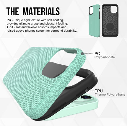 For iPhone 12 mini Triangle Armor Texture TPU + PC Case(Mint Green)-garmade.com