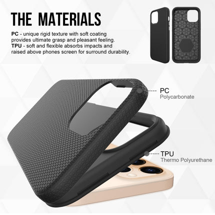 For iPhone 12 Pro Max Triangle Armor Texture TPU + PC Case(Black)-garmade.com