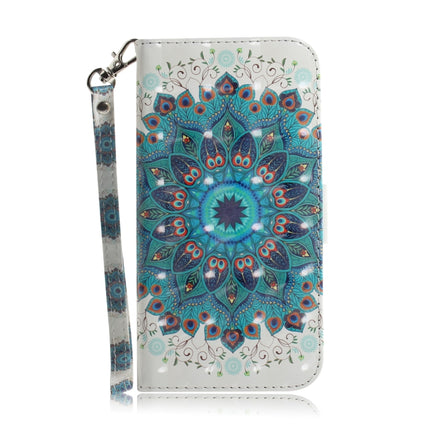 For Samsung Galaxy Note20 3D Colored Drawing Horizontal Flip Leather Case with Holder & Card Slots & Wallet & Lanyard(Peacock Wreath)-garmade.com
