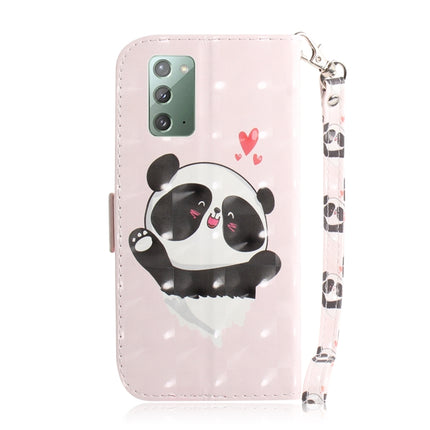 For Samsung Galaxy Note20 3D Colored Drawing Horizontal Flip Leather Case with Holder & Card Slots & Wallet & Lanyard(Heart Panda)-garmade.com