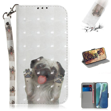 For Samsung Galaxy Note20 3D Colored Drawing Horizontal Flip Leather Case with Holder & Card Slots & Wallet & Lanyard(Pug)-garmade.com