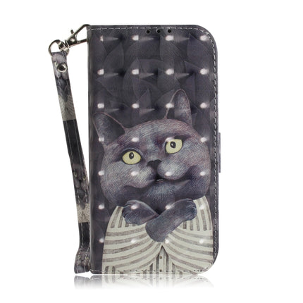 For Samsung Galaxy Note20 Ultra 3D Colored Drawing Horizontal Flip Leather Case with Holder & Card Slots & Wallet & Lanyard(Hug Cat)-garmade.com