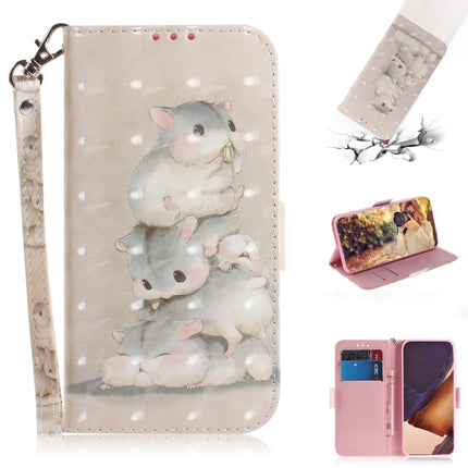 For Samsung Galaxy Note20 Ultra 3D Colored Drawing Horizontal Flip Leather Case with Holder & Card Slots & Wallet & Lanyard(Squirrels)-garmade.com