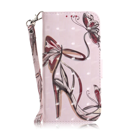 For Samsung Galaxy Note20 Ultra 3D Colored Drawing Horizontal Flip Leather Case with Holder & Card Slots & Wallet & Lanyard(Butterfly High-heeled)-garmade.com