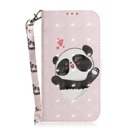 For Samsung Galaxy Note20 Ultra 3D Colored Drawing Horizontal Flip Leather Case with Holder & Card Slots & Wallet & Lanyard(Heart Panda)-garmade.com