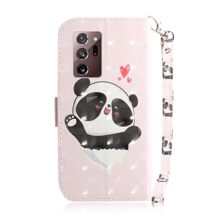 For Samsung Galaxy Note20 Ultra 3D Colored Drawing Horizontal Flip Leather Case with Holder & Card Slots & Wallet & Lanyard(Heart Panda)-garmade.com