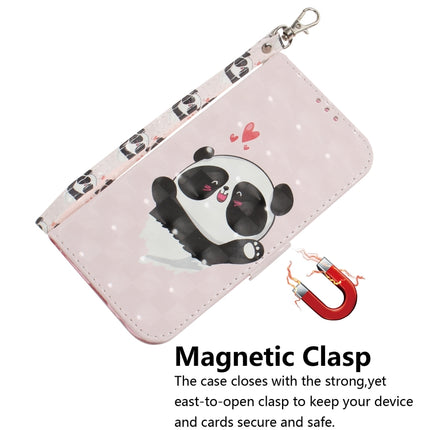 For Samsung Galaxy Note20 Ultra 3D Colored Drawing Horizontal Flip Leather Case with Holder & Card Slots & Wallet & Lanyard(Heart Panda)-garmade.com