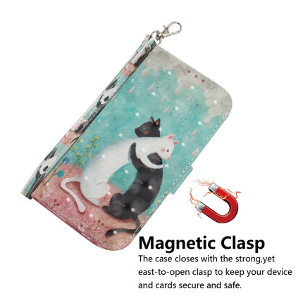 For Samsung Galaxy Note20 Ultra 3D Colored Drawing Horizontal Flip Leather Case with Holder & Card Slots & Wallet & Lanyard(Black White Cat)-garmade.com