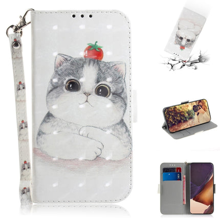 For Samsung Galaxy Note20 Ultra 3D Colored Drawing Horizontal Flip Leather Case with Holder & Card Slots & Wallet & Lanyard(Cute Cat)-garmade.com