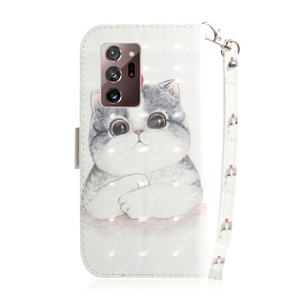 For Samsung Galaxy Note20 Ultra 3D Colored Drawing Horizontal Flip Leather Case with Holder & Card Slots & Wallet & Lanyard(Cute Cat)-garmade.com