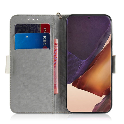 For Samsung Galaxy Note20 Ultra 3D Colored Drawing Horizontal Flip Leather Case with Holder & Card Slots & Wallet & Lanyard(Watercolor Flower)-garmade.com