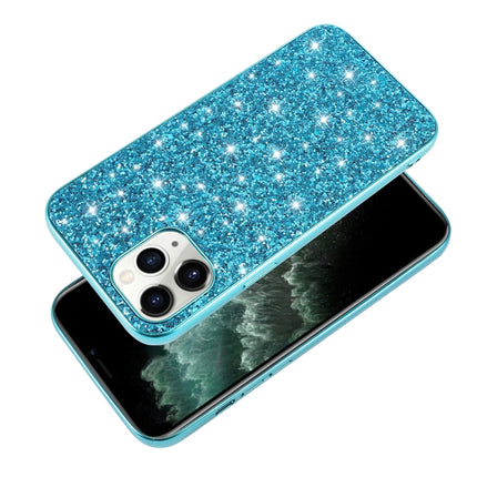 For iPhone 12 / 12 Pro Glitter Powder Shockproof TPU Protective Case(Blue)-garmade.com
