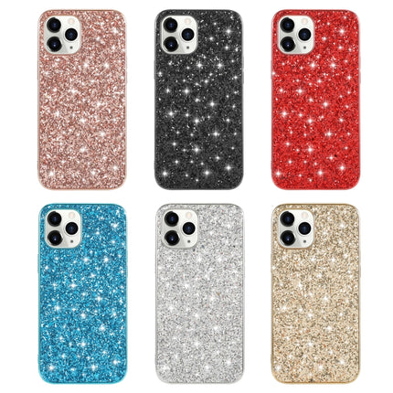 For iPhone 12 / 12 Pro Glitter Powder Shockproof TPU Protective Case(Blue)-garmade.com