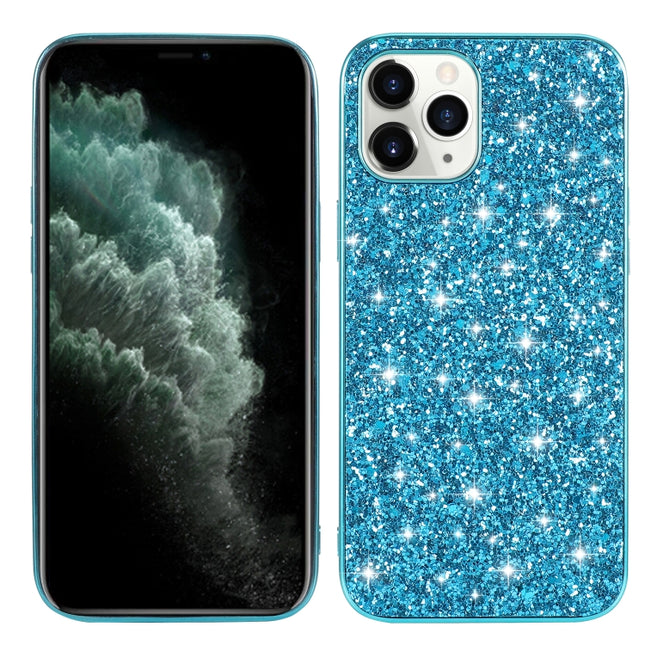 For iPhone 12 Pro Max Glitter Powder Shockproof TPU Protective Case(Blue)-garmade.com
