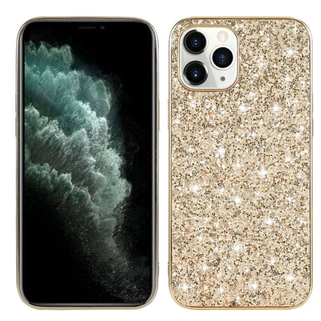 For iPhone 12 Pro Max Glitter Powder Shockproof TPU Protective Case(Gold)-garmade.com